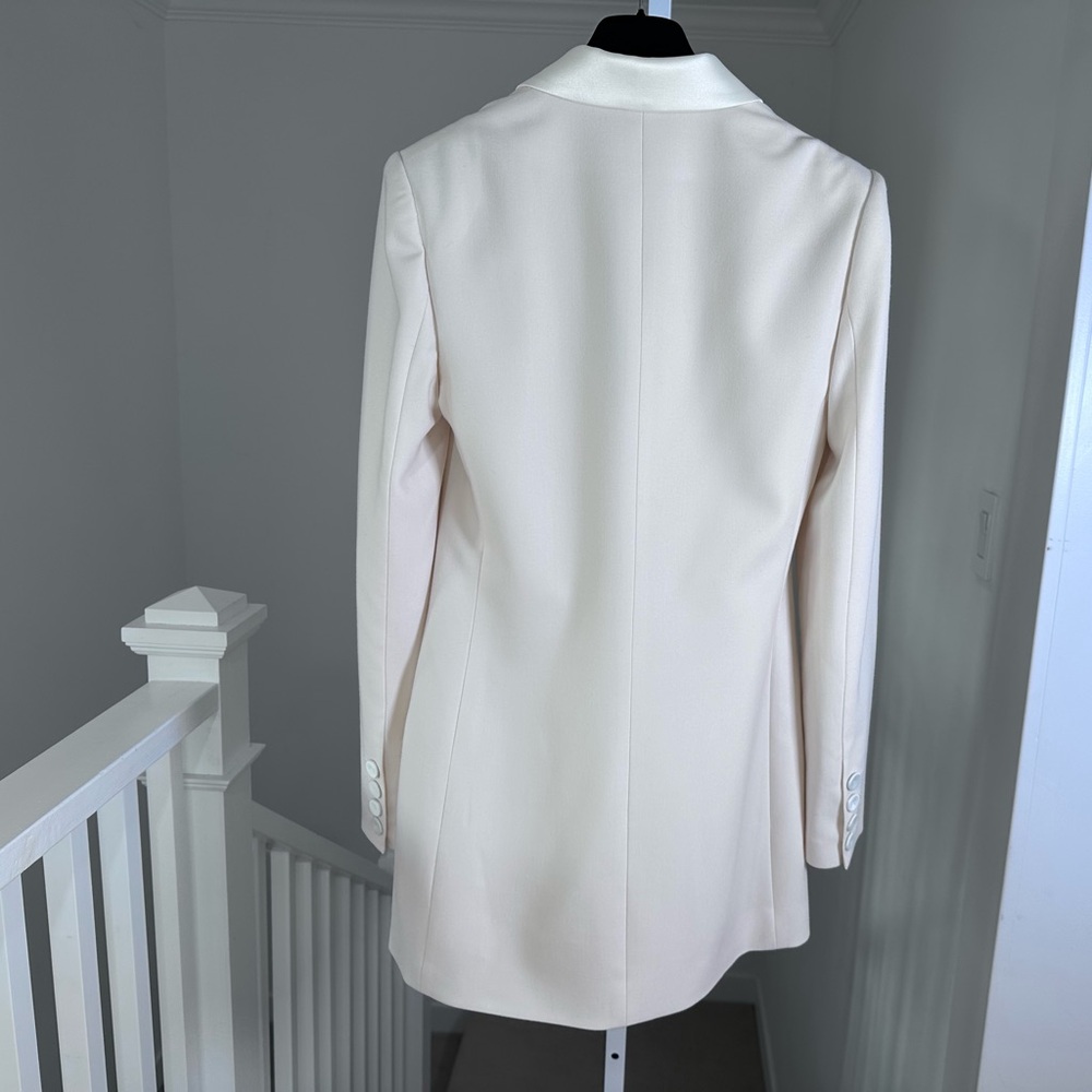 NWT RACHEL ZOE Wool Tuxedo Jacket Mini Dress In Ivory Size 6 RARE - Picture 7 of 12
